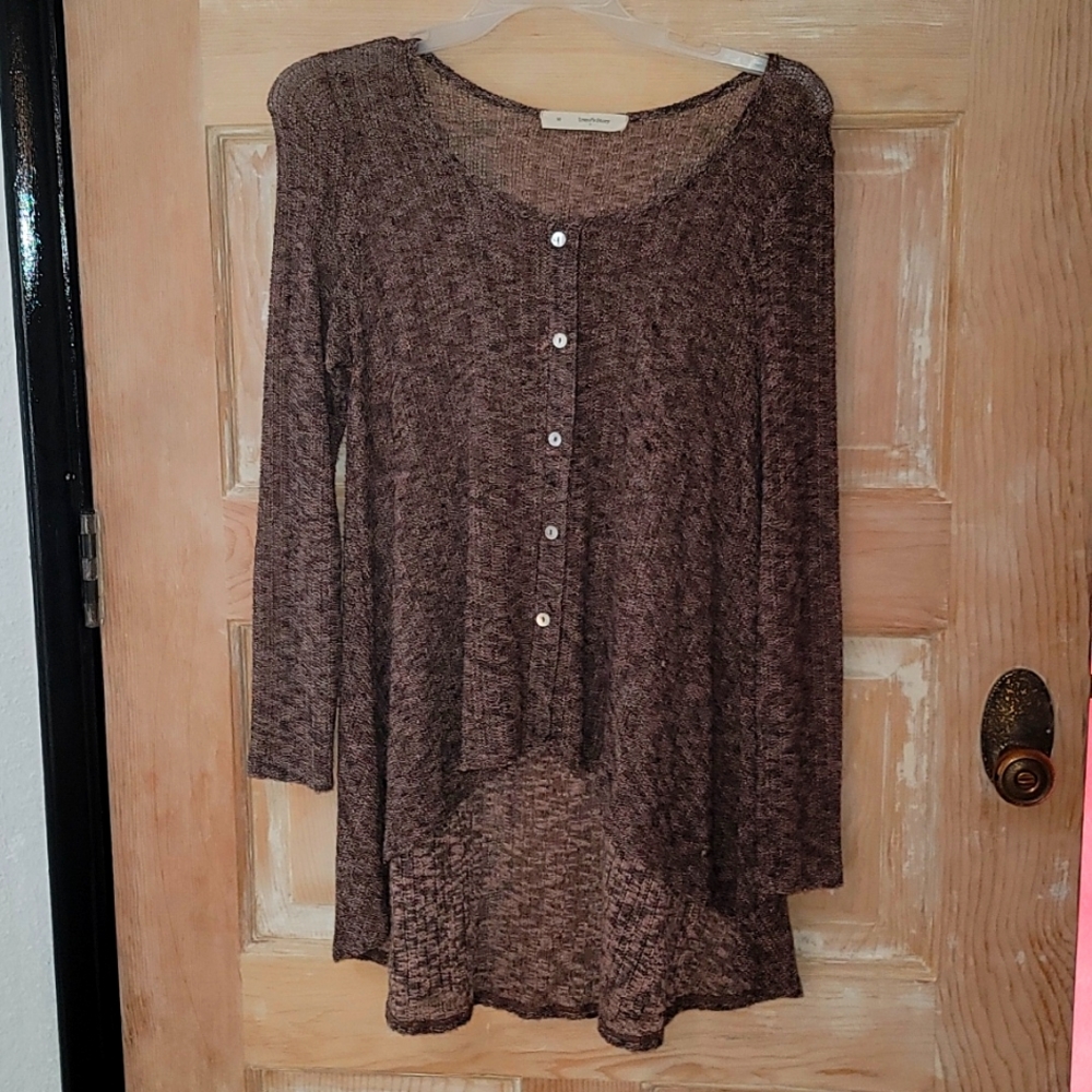 Irene's story lightweight see through knit top.